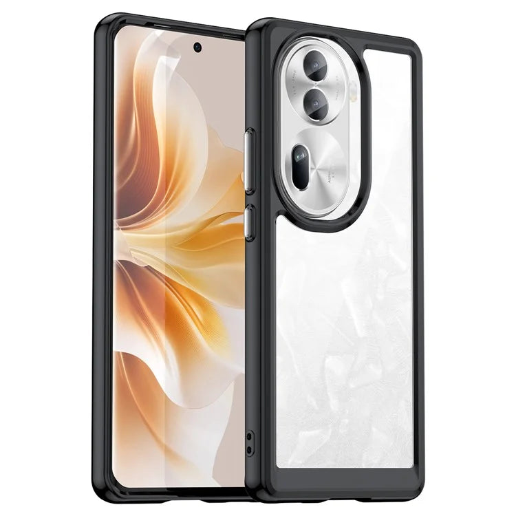 For Oppo Reno11 Pro 5G (Global) / Reno11 (China) 5G Case TPU + Acrylic Clear Phone Cover Colorful Frame