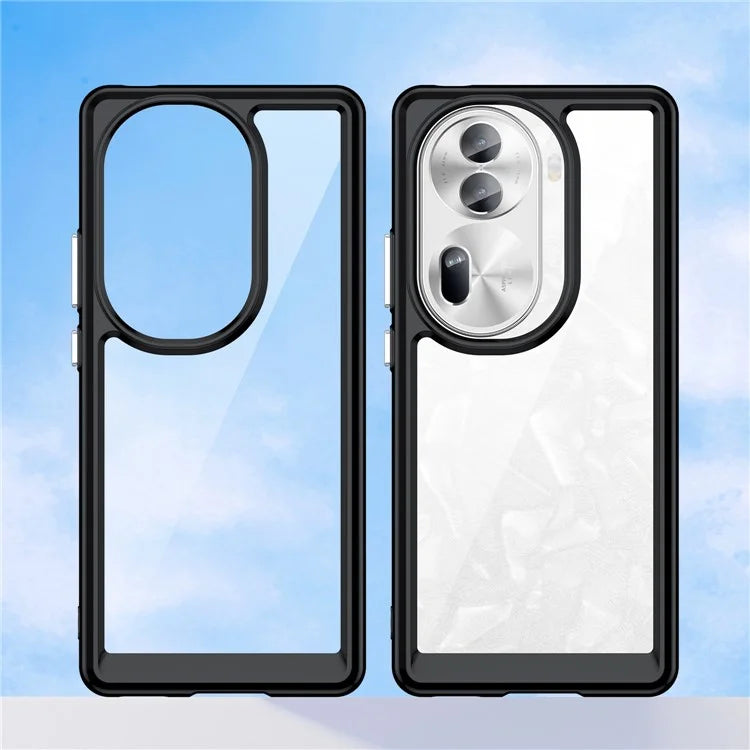 For Oppo Reno11 Pro 5G (Global) / Reno11 (China) 5G Case TPU + Acrylic Clear Phone Cover Colorful Frame