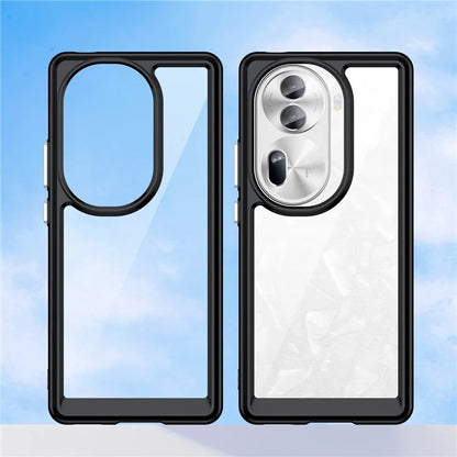 For Oppo Reno11 Pro 5G (Global) / Reno11 (China) 5G Case TPU + Acrylic Clear Phone Cover Colorful Frame