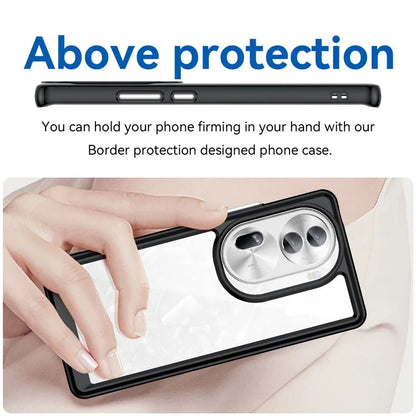 For Oppo Reno11 Pro 5G (Global) / Reno11 (China) 5G Case TPU + Acrylic Clear Phone Cover Colorful Frame