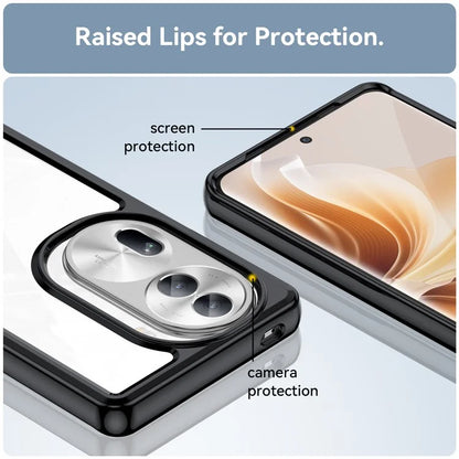 For Oppo Reno11 Pro 5G (Global) / Reno11 (China) 5G Case TPU + Acrylic Clear Phone Cover Colorful Frame
