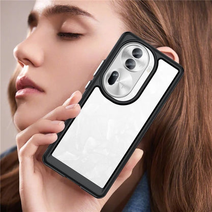 For Oppo Reno11 Pro 5G (Global) / Reno11 (China) 5G Case TPU + Acrylic Clear Phone Cover Colorful Frame