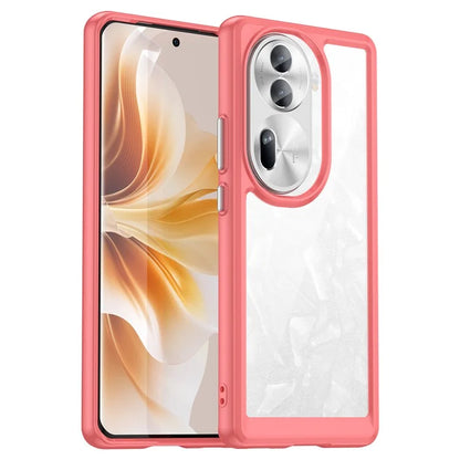 For Oppo Reno11 Pro 5G (Global) / Reno11 (China) 5G Case TPU + Acrylic Clear Phone Cover Colorful Frame