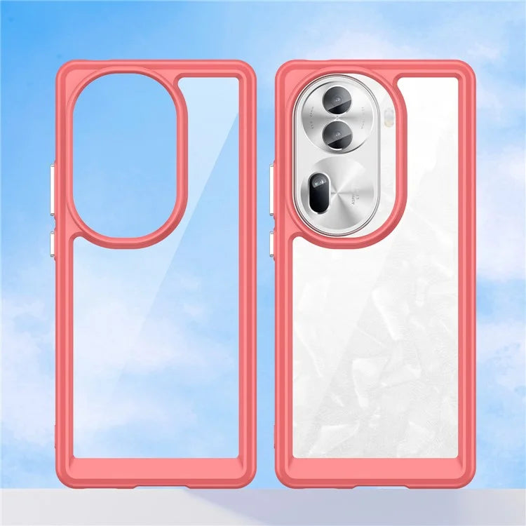 For Oppo Reno11 Pro 5G (Global) / Reno11 (China) 5G Case TPU + Acrylic Clear Phone Cover Colorful Frame
