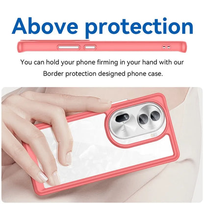 For Oppo Reno11 Pro 5G (Global) / Reno11 (China) 5G Case TPU + Acrylic Clear Phone Cover Colorful Frame