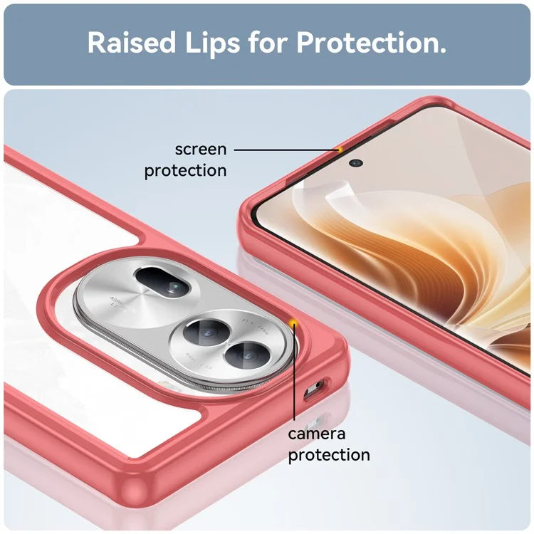 For Oppo Reno11 Pro 5G (Global) / Reno11 (China) 5G Case TPU + Acrylic Clear Phone Cover Colorful Frame