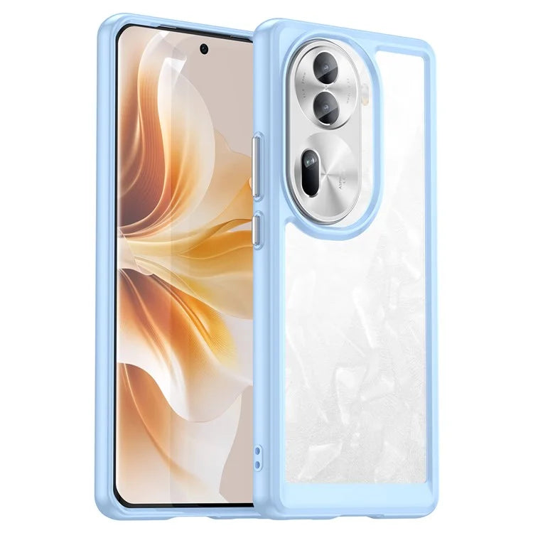 For Oppo Reno11 Pro 5G (Global) / Reno11 (China) 5G Case TPU + Acrylic Clear Phone Cover Colorful Frame