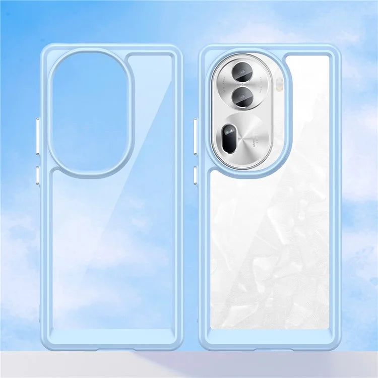 For Oppo Reno11 Pro 5G (Global) / Reno11 (China) 5G Case TPU + Acrylic Clear Phone Cover Colorful Frame