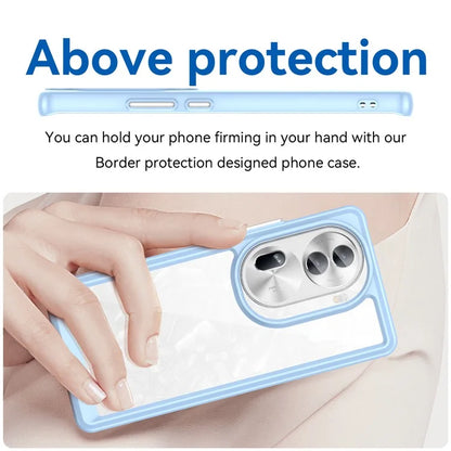 For Oppo Reno11 Pro 5G (Global) / Reno11 (China) 5G Case TPU + Acrylic Clear Phone Cover Colorful Frame