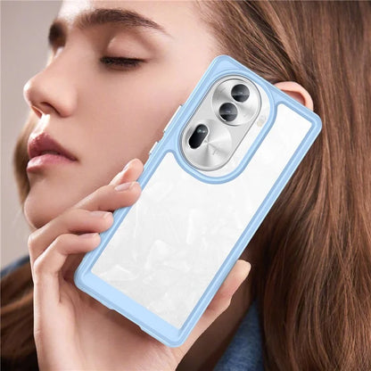 For Oppo Reno11 Pro 5G (Global) / Reno11 (China) 5G Case TPU + Acrylic Clear Phone Cover Colorful Frame