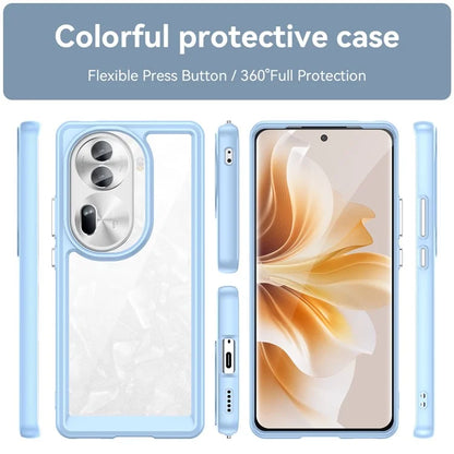 For Oppo Reno11 Pro 5G (Global) / Reno11 (China) 5G Case TPU + Acrylic Clear Phone Cover Colorful Frame