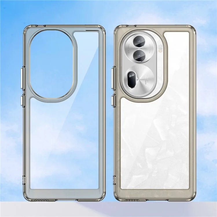 For Oppo Reno11 Pro 5G (Global) / Reno11 (China) 5G Case TPU + Acrylic Clear Phone Cover Colorful Frame