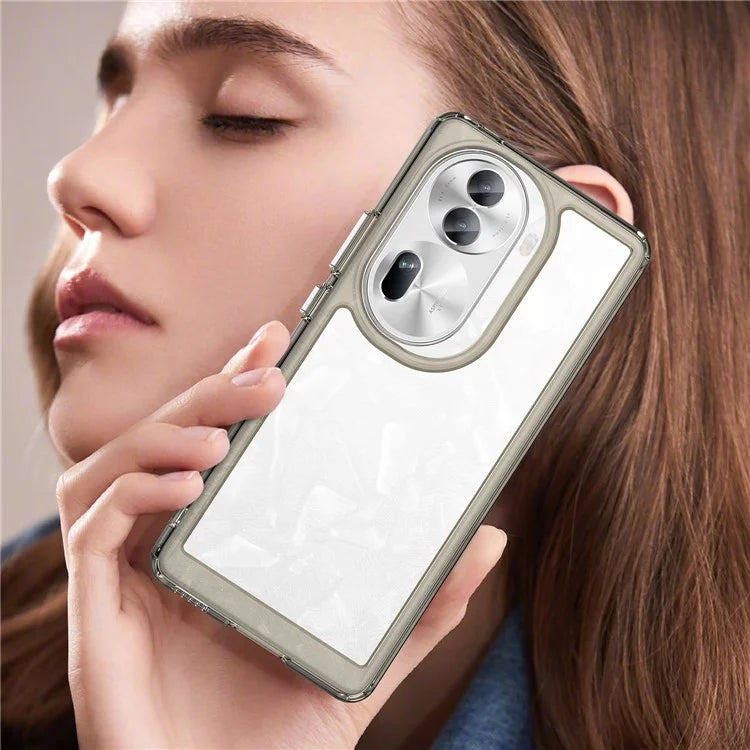 For Oppo Reno11 Pro 5G (Global) / Reno11 (China) 5G Case TPU + Acrylic Clear Phone Cover Colorful Frame