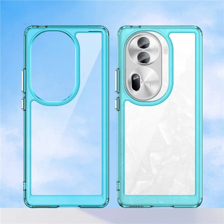 For Oppo Reno11 Pro 5G (Global) / Reno11 (China) 5G Case TPU + Acrylic Clear Phone Cover Colorful Frame