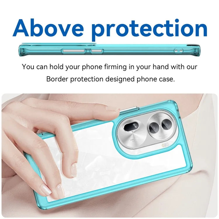 For Oppo Reno11 Pro 5G (Global) / Reno11 (China) 5G Case TPU + Acrylic Clear Phone Cover Colorful Frame