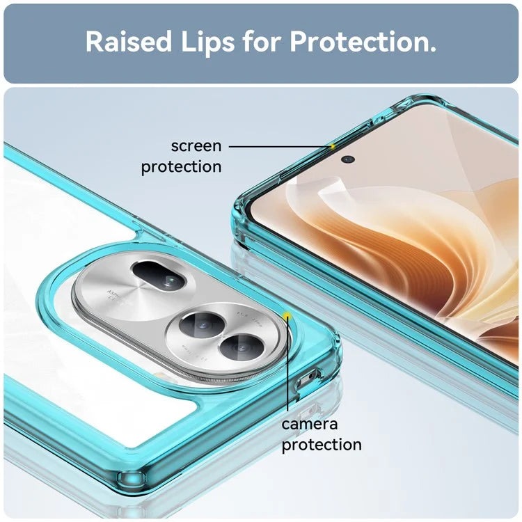 For Oppo Reno11 Pro 5G (Global) / Reno11 (China) 5G Case TPU + Acrylic Clear Phone Cover Colorful Frame