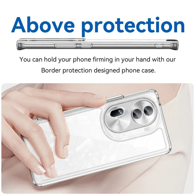 For Oppo Reno11 Pro 5G (Global) / Reno11 (China) 5G Case TPU + Acrylic Clear Phone Cover Colorful Frame