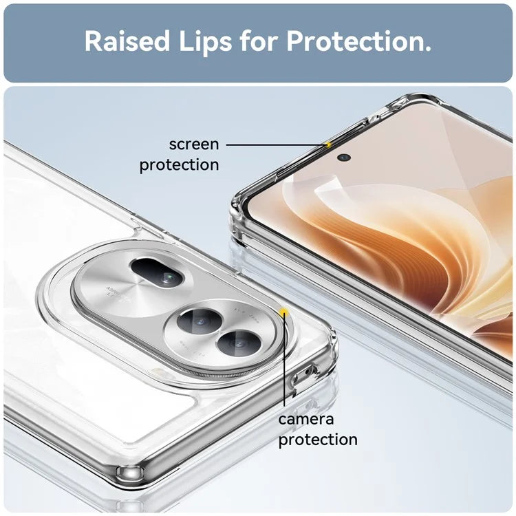 For Oppo Reno11 Pro 5G (Global) / Reno11 (China) 5G Case TPU + Acrylic Clear Phone Cover Colorful Frame