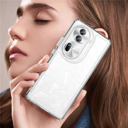 For Oppo Reno11 Pro 5G (Global) / Reno11 (China) 5G Case TPU + Acrylic Clear Phone Cover Colorful Frame