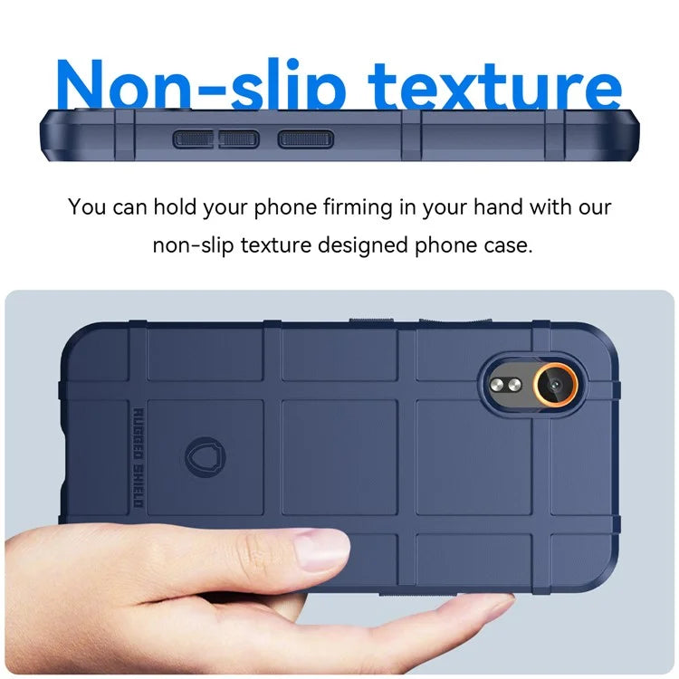 For Samsung Galaxy Xcover 7 TPU Case Square Grid Protective Phone Cover
