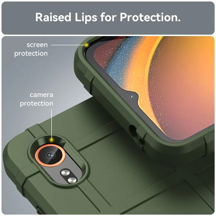 For Samsung Galaxy Xcover 7 TPU Case Square Grid Protective Phone Cover