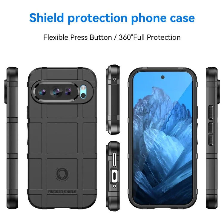 For Google Pixel 9 Pro TPU Case Square Grid Texture Mobile Phone Cover