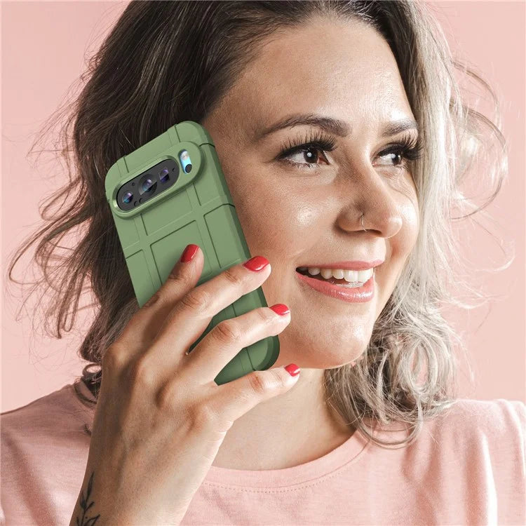 For Google Pixel 9 Pro TPU Case Square Grid Texture Mobile Phone Cover
