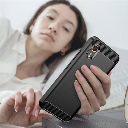 For Samsung Galaxy Xcover 7 TPU Case Carbon Fiber Texture Mobile Phone Cover