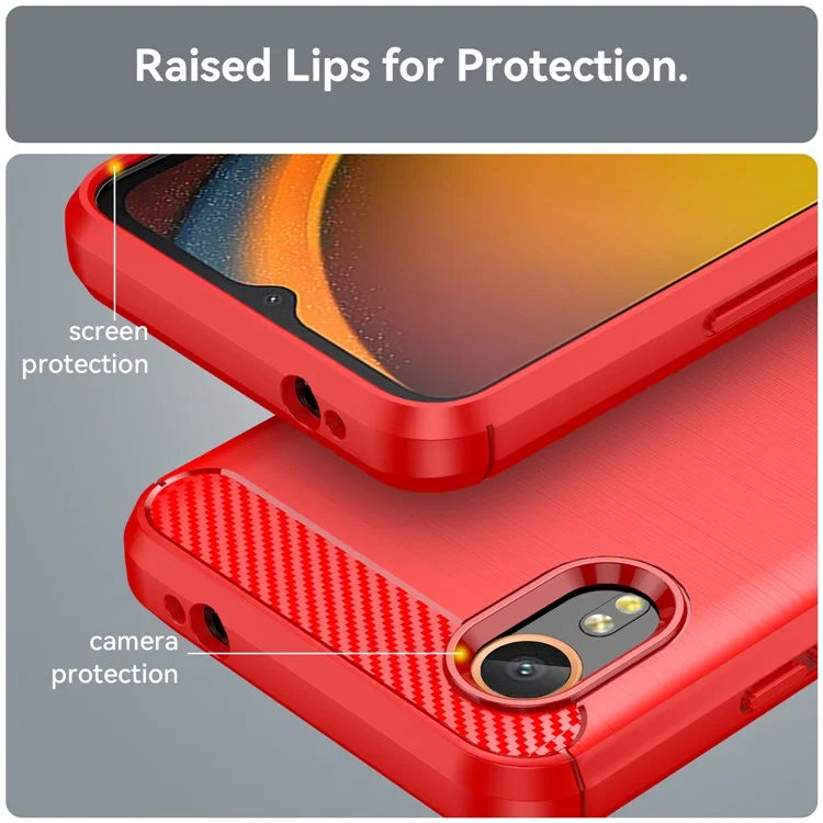 For Samsung Galaxy Xcover 7 TPU Case Carbon Fiber Texture Mobile Phone Cover