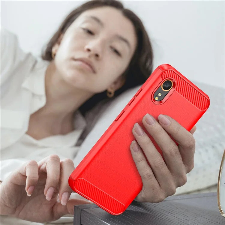 For Samsung Galaxy Xcover 7 TPU Case Carbon Fiber Texture Mobile Phone Cover