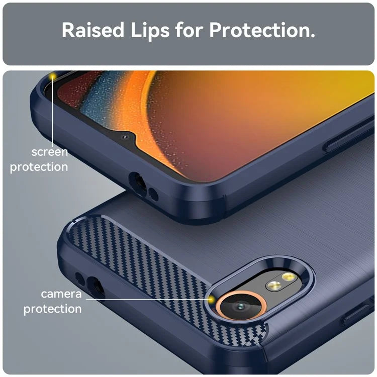 For Samsung Galaxy Xcover 7 TPU Case Carbon Fiber Texture Mobile Phone Cover
