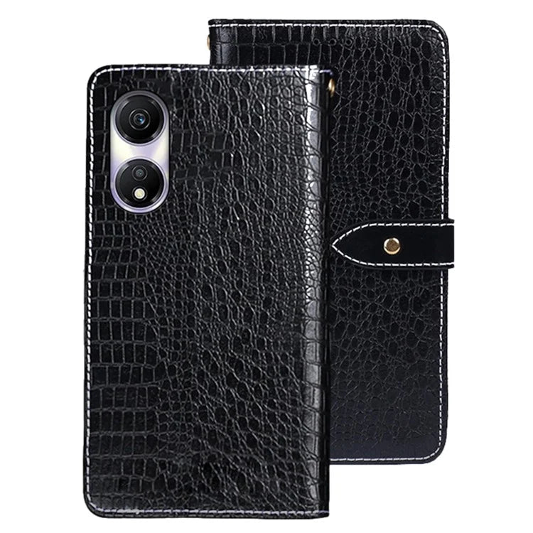 IDEWEI For Honor Play 40 Cell Phone Case Crocodile Texture PU Leather Cover with Stand Wallet