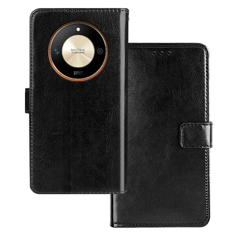 IDEWEI For Honor X9b 5G / Magic6 Lite 5G Case PU Leather Folio Phone Cover Crazy Horse Texture