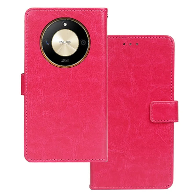 IDEWEI For Honor X9b 5G / Magic6 Lite 5G Case PU Leather Folio Phone Cover Crazy Horse Texture