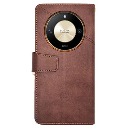 IDEWEI For Honor X9b 5G Case PU Leather Stand Phone Cover with Calf Texture