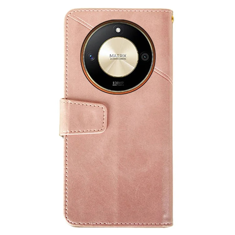 IDEWEI For Honor X9b 5G Case PU Leather Stand Phone Cover with Calf Texture