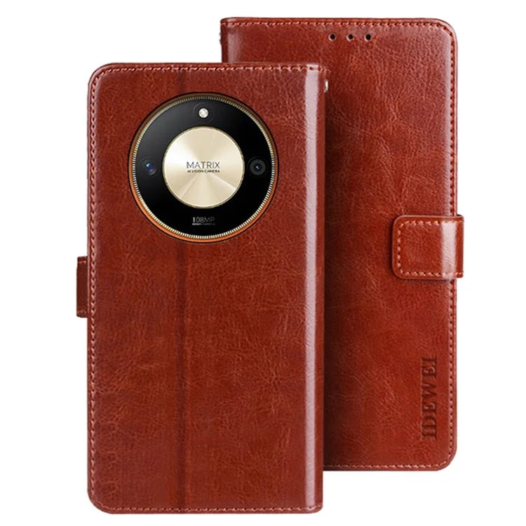 IDEWEI For Honor X9b 5G / Magic6 Lite 5G / X50 5G Magnetic Phone Case PU Leather Shockproof Cell Phone Cover