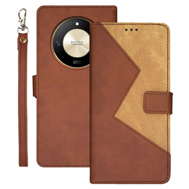 IDEWEI For Honor X9b 5G / Magic6 Lite 5G / X50 5G Cases Anti-Scratch Splicing Color PU Leather Cell Phone Cover