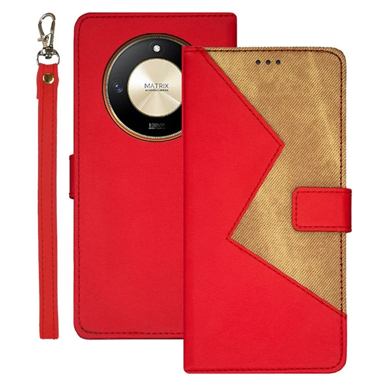 IDEWEI For Honor X9b 5G / Magic6 Lite 5G / X50 5G Cases Anti-Scratch Splicing Color PU Leather Cell Phone Cover