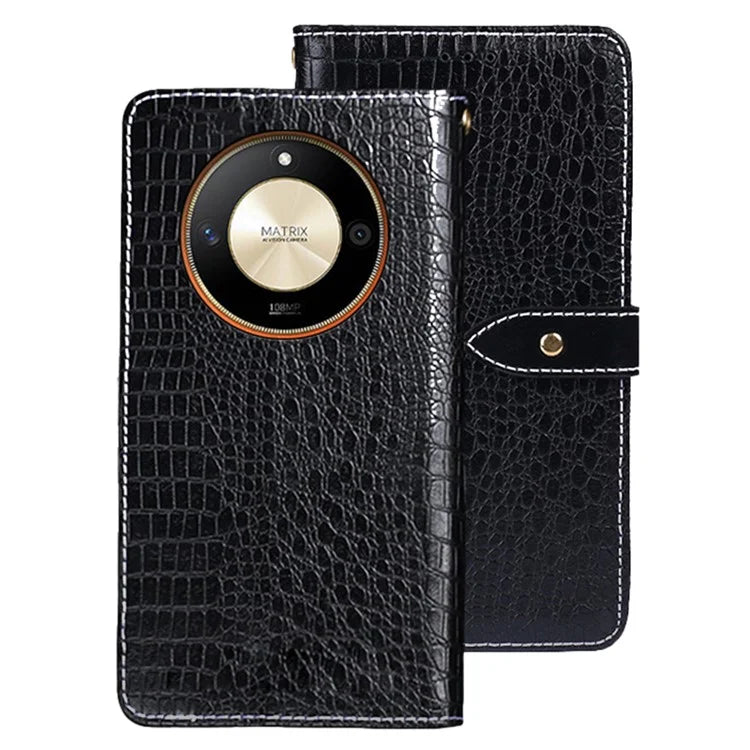 IDEWEI For Honor X9b 5G / X50 5G / Magic6 Lite 5G Crocodile Texture Cover PU Leather Stand Wallet Phone Case