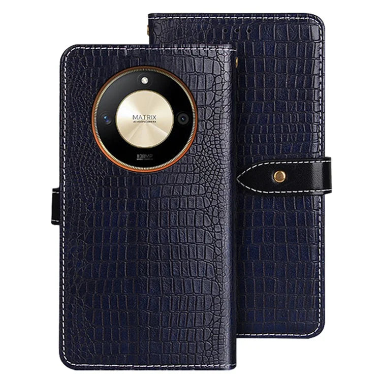 IDEWEI For Honor X9b 5G / X50 5G / Magic6 Lite 5G Crocodile Texture Cover PU Leather Stand Wallet Phone Case