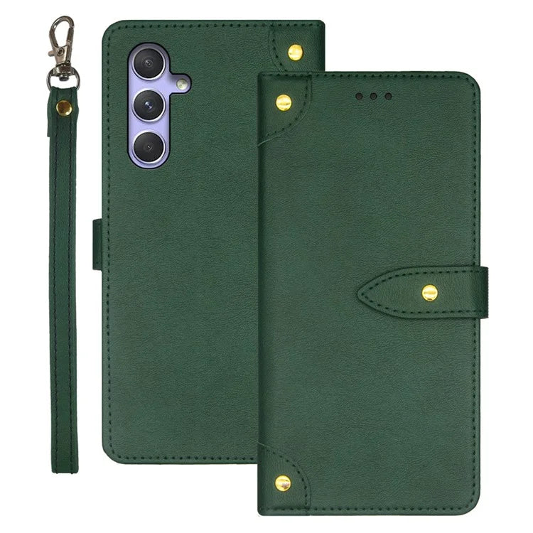 IDEWEI For Samsung Galaxy A55 5G Cases Card Holder Anti-Scratch PU Leather Phone Cover