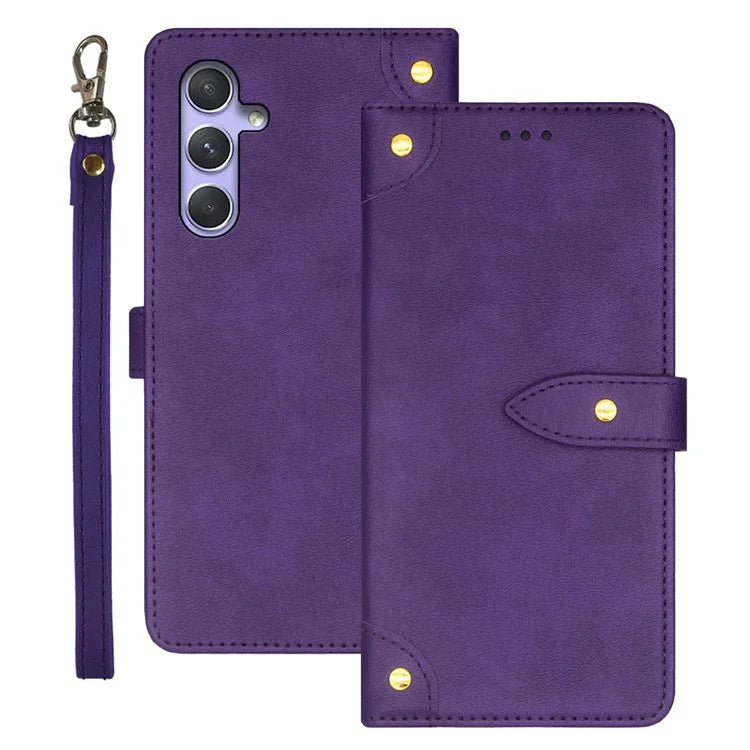 IDEWEI For Samsung Galaxy A55 5G Cases Card Holder Anti-Scratch PU Leather Phone Cover