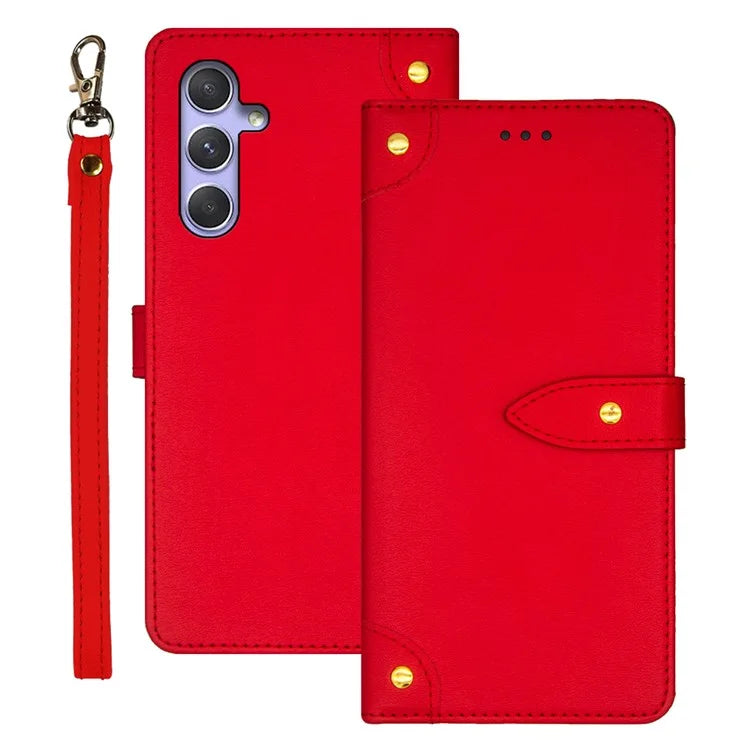 IDEWEI For Samsung Galaxy A55 5G Cases Card Holder Anti-Scratch PU Leather Phone Cover