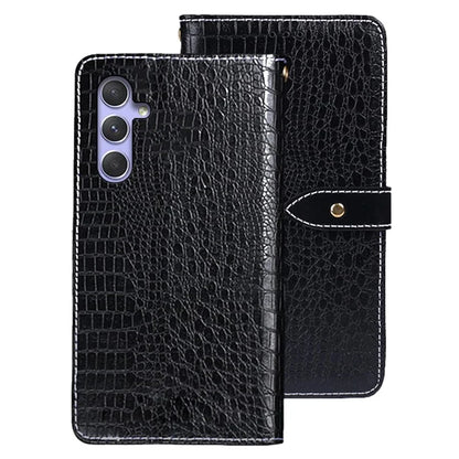 IDEWEI For Samsung Galaxy A55 5G PU Leather Flip Phone Case Crocodile Texture Stand Cover Wallet