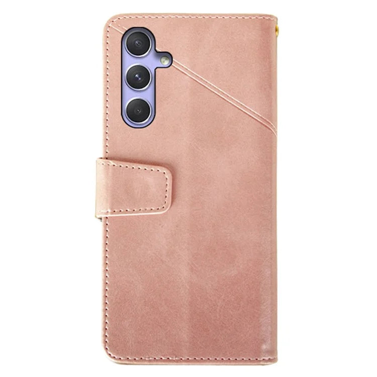 IDEWEI For Samsung Galaxy A55 5G Case Calf Texture PU Leather Wallet Phone Cover
