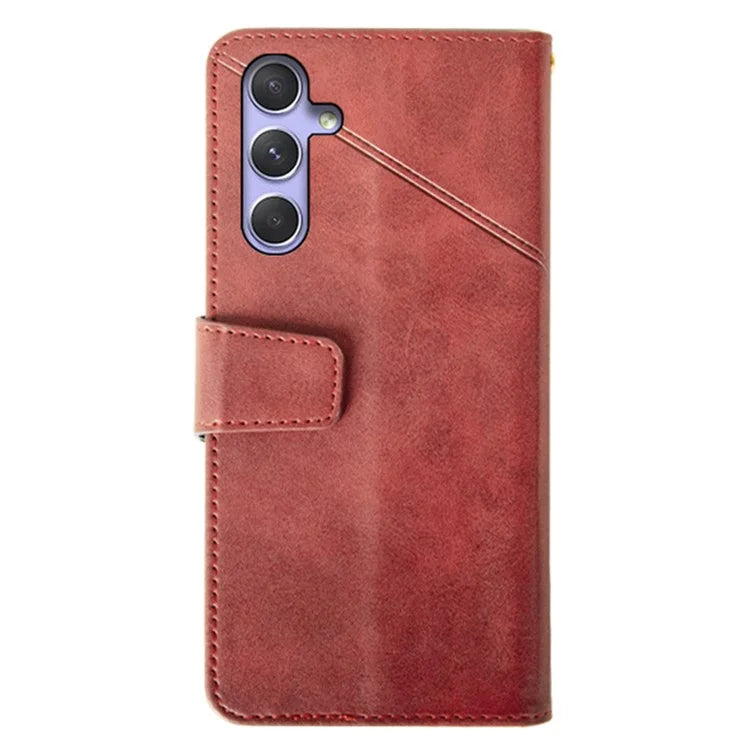 IDEWEI For Samsung Galaxy A55 5G Case Calf Texture PU Leather Wallet Phone Cover