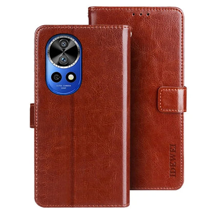 IDEWEI For Huawei nova 12 Pro 5G / nova 12 Ultra 5G Case Crazy Horse Texture Flip Stand Anti-scratch Phone Cover