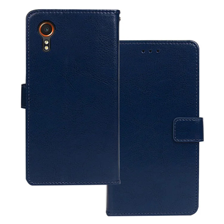 IDEWEI For Samsung Galaxy Xcover 7 Case Solid Color Drop Resistant PU Leather Phone Cover