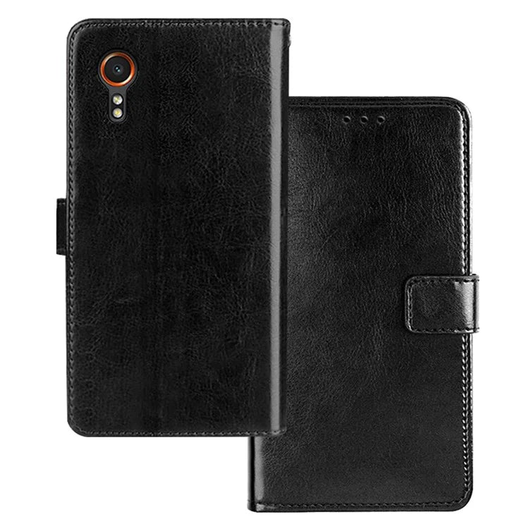 IDEWEI For Samsung Galaxy Xcover 7 Case Solid Color Drop Resistant PU Leather Phone Cover